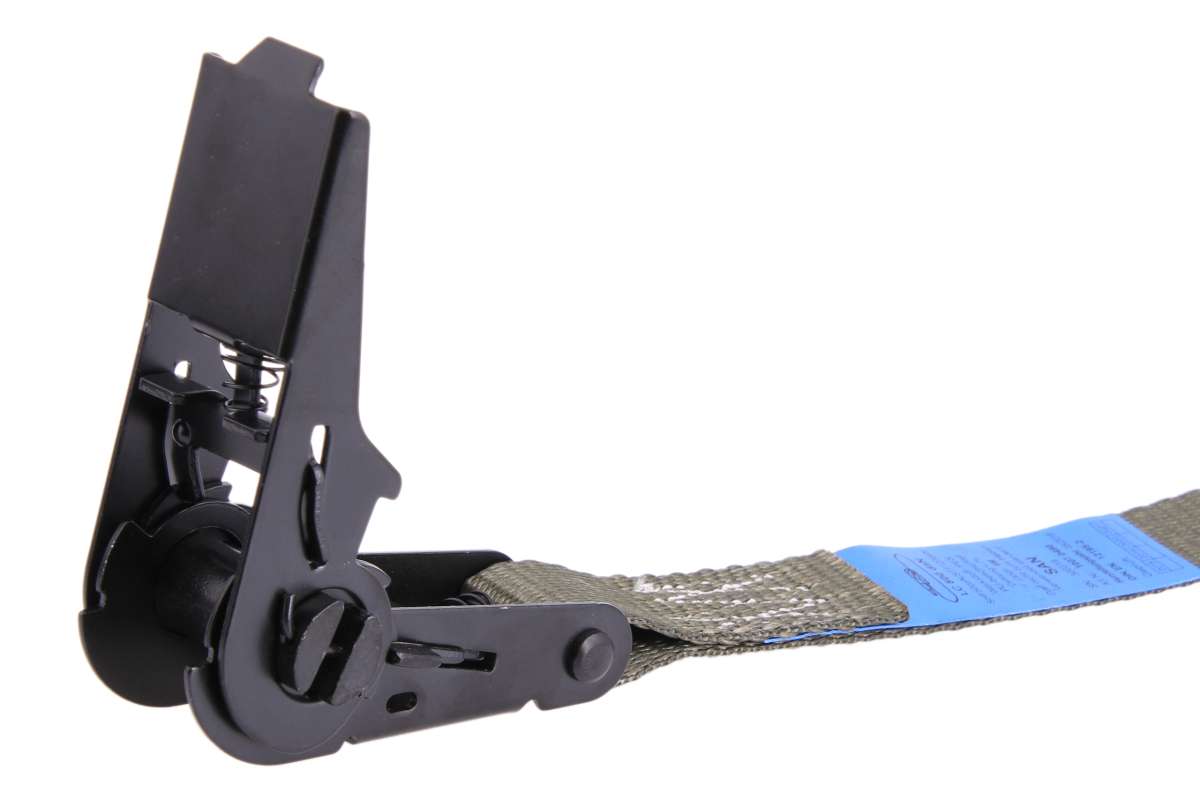 Spanngurt | Zurrgurt olivgrün, 6m, 25mm, LC 900 daN, einteilig, mit Ratsche | SAN00144 - better-camper.de | Mense GmbH