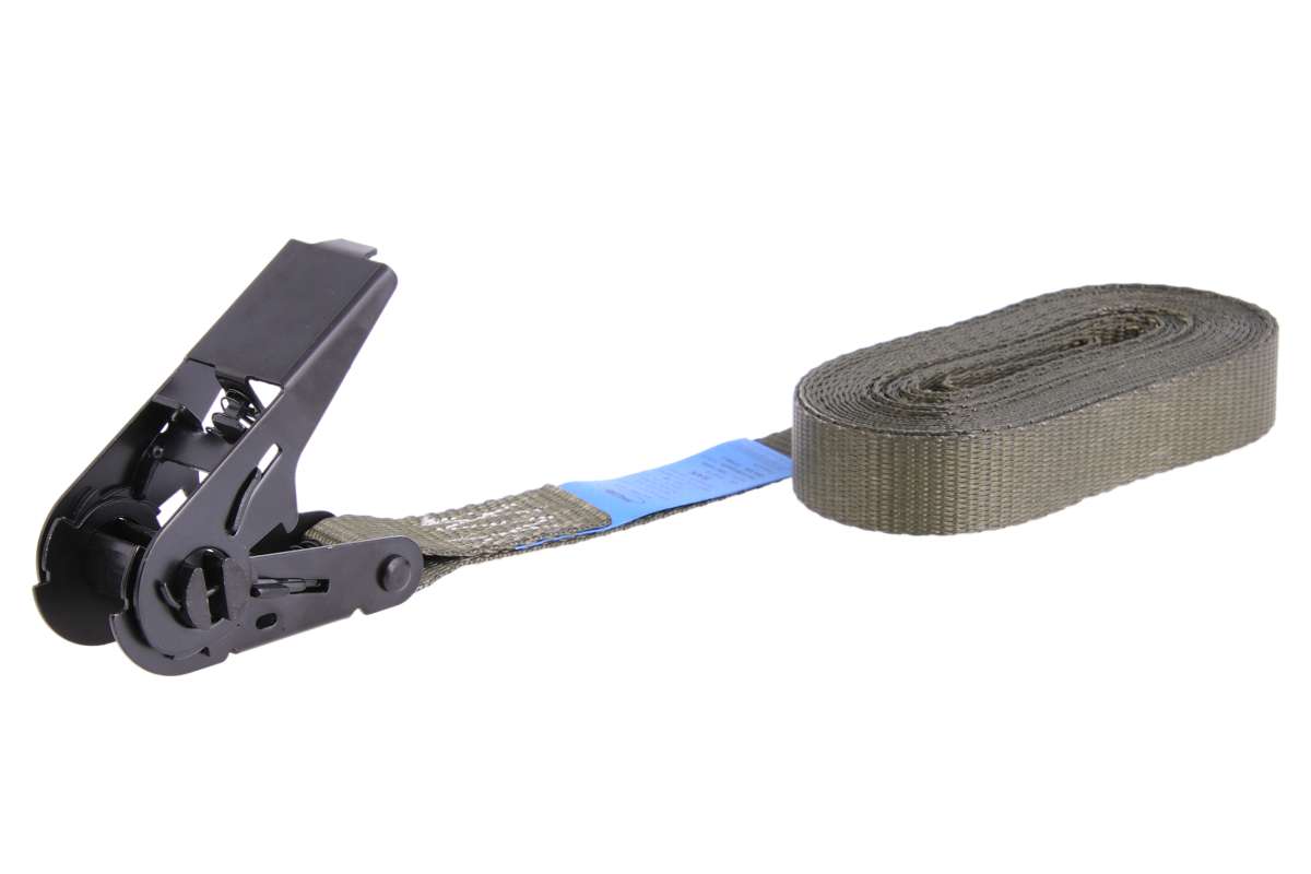 Spanngurt | Zurrgurt olivgrün, 6m, 25mm, LC 900 daN, einteilig, mit Ratsche | SAN00144 - better-camper.de | Mense GmbH