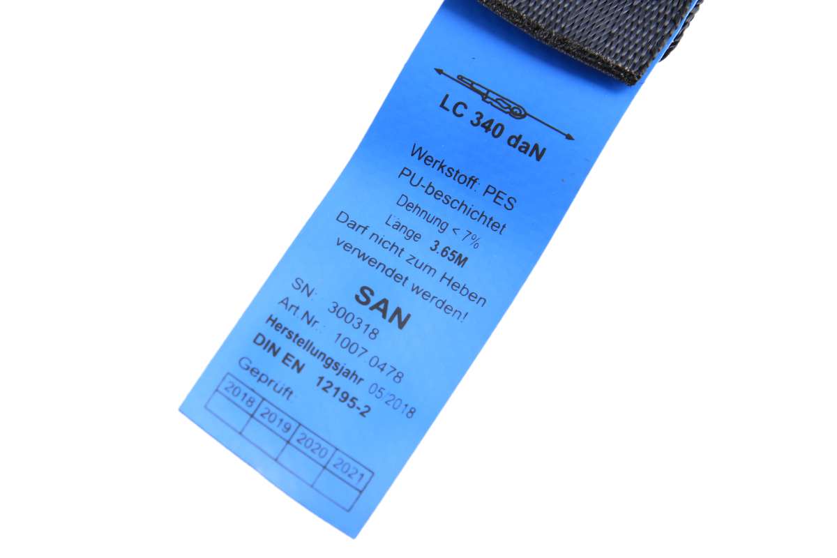 Spanngurte | 3,65 m Automatik-Zurrgurt, 25 mm, LC 340 daN, mit beschichtetem S-Haken | 2er Set | SAN00290 - better-camper.de | Mense GmbH