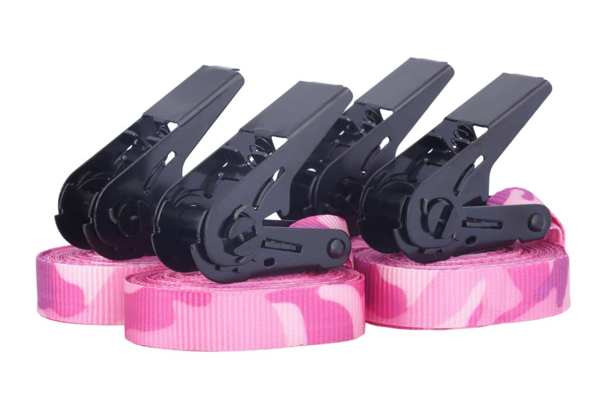 Spanngurte | 6m Zurrgurte, 25mm, LC 900 daN, Pink Camouflage | 4er-Set | SAN00321 - better-camper.de | Mense GmbH