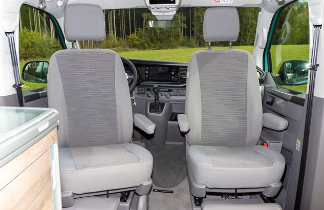 Second Skin®| Schonbezug FH-Sitze, | Design "Circuit Palladium" | VW T6.1/T6 Ocean/Coast | 100705765 - better-camper.de | Mense GmbH