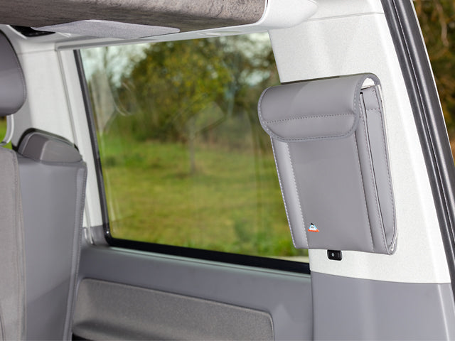 Utility Bettkasten seitl. rechts o. D-Säule rechts, Design "Leder Palladium", VW T6.1/T6/T5 California | 100706802 - better-camper.de | Mense GmbH