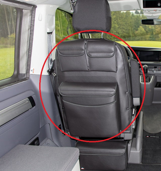UTILITY | Rückenlehne FH-Sitz mit MULTIBOX Maxi | Design "Leder Titanschwarz" | VW T6.1/T6/T5 Beach/Multivan | 100706818 - better-camper.de | Mense GmbH