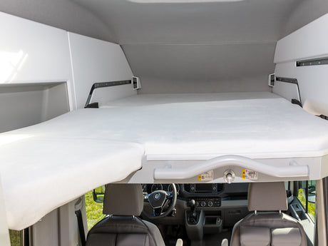 iXTEND® | Spannbettlaken für 2-tlg Matratze Hochbett | Design "Nicki-Plüsch", | VW Grand California 600 | 100707610 - better-camper.de | Mense GmbH