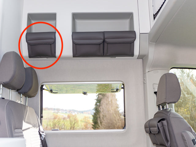 Utility Ablageschrank über Sitzgruppe | Design "Leder Palladium" | VW Grand Cal.680 | 100706845 - better-camper.de | Mense GmbH
