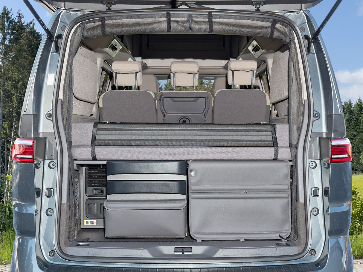 Utility | für die Schubladenfront Heckküche | VW T7 California Beach Camper/Tour, Caddy 5 | Design "Leder Raven" | 100706865