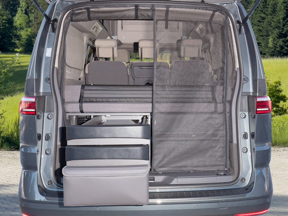 Utility | für die Schubladenfront Heckküche | VW T7 California Beach Camper/Tour, Caddy 5 | Design "Leder Raven" | 100706865