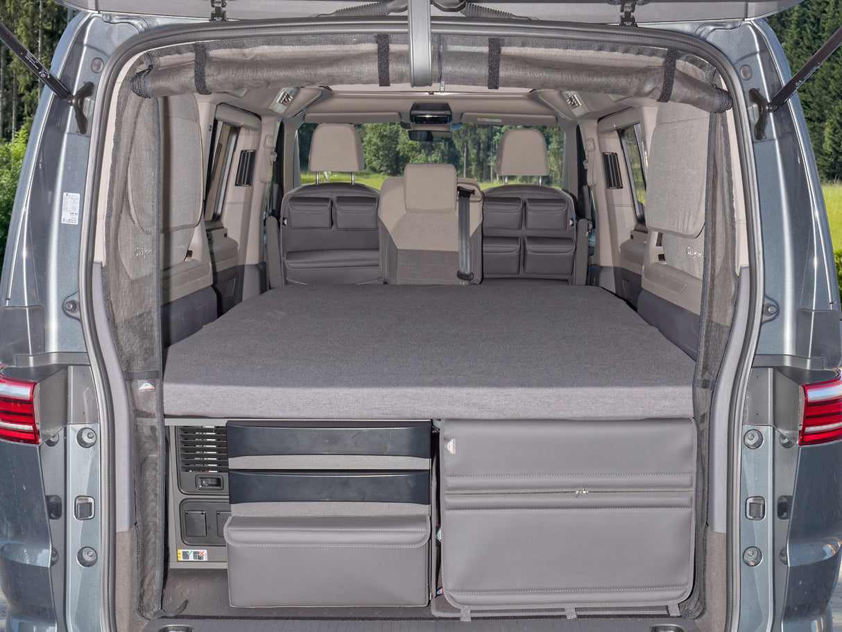 iXTEND® | Spannbettlaken Original-Faltbett | Single-Jersey Design "Raven" | VW T7 California Beach Camper/Tour | 100707632