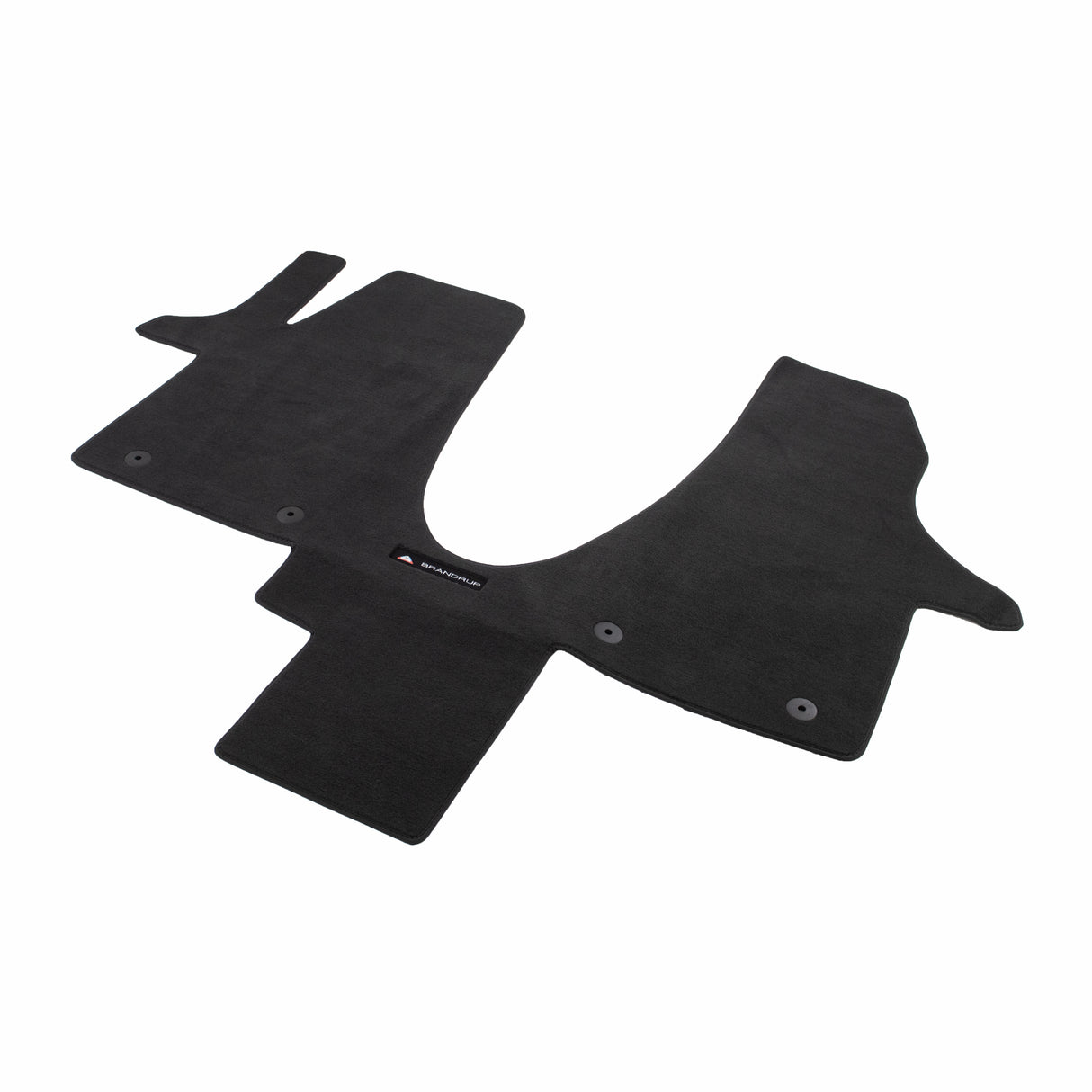 Velour carpet | Driver's cab with clip fastening | "Titanium black" | VW T6.1 left-hand drive with step protection | 100708605