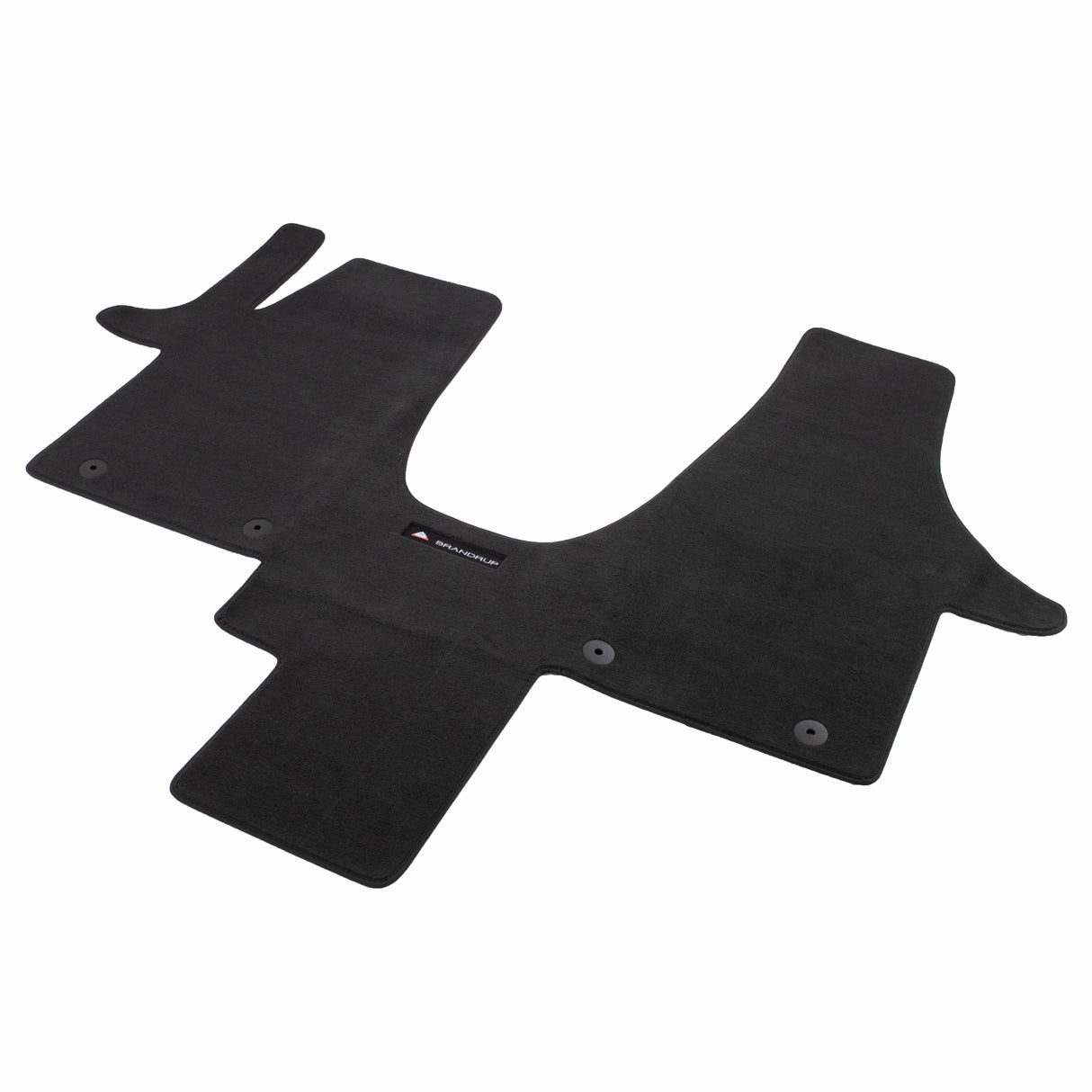 Velour carpet | for the driver's cab with wheel arch step protection left | "Titanium Black" | VW T6 | Left-hand drive with clip fastening | 100708633