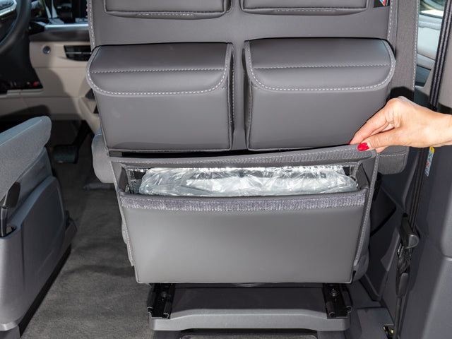 Utility | Rückenlehne Fahrer-/Beifahrersitz (nur Beifahersitz mit Drehsitzen | VW T7 California/Multivan | Design "Leder Raven" | 100706860