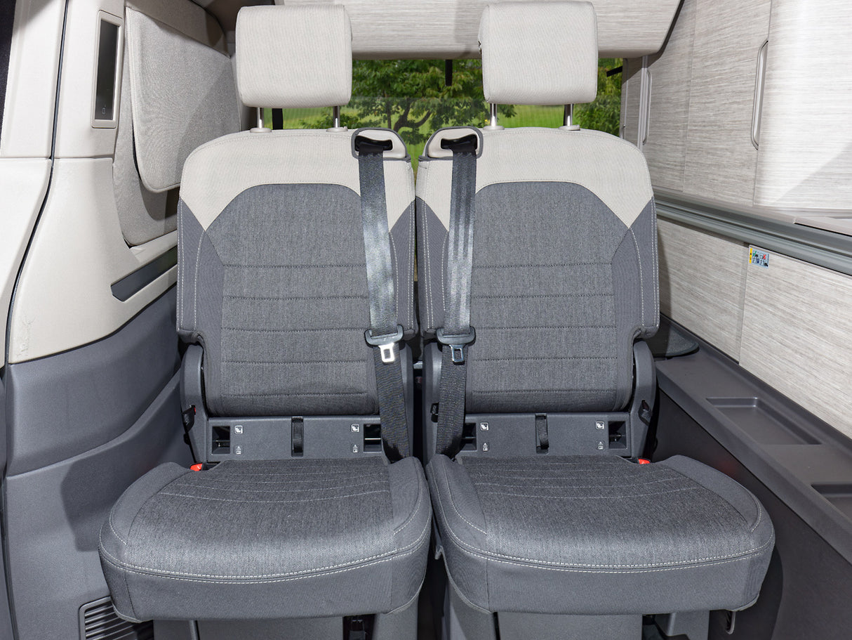 Second Skin® | Schonbezug Schlafsitz links | Design "Mèlange Raven/Sandwick" | VW T7 California Ocean/Coast, Beach Tour/Camper| 100705785