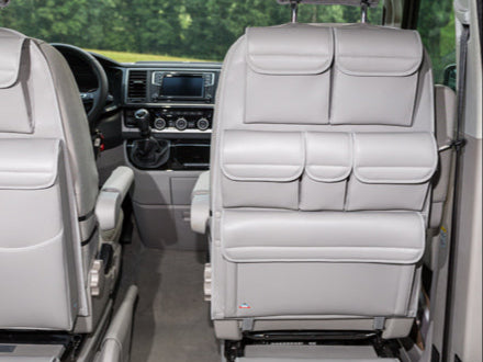 Utility | Rückenlehne Fahrer- oder Beifahrersitz, VW T6/T5 California und Multivan | Design "Leder Moonrock" | 100706750
