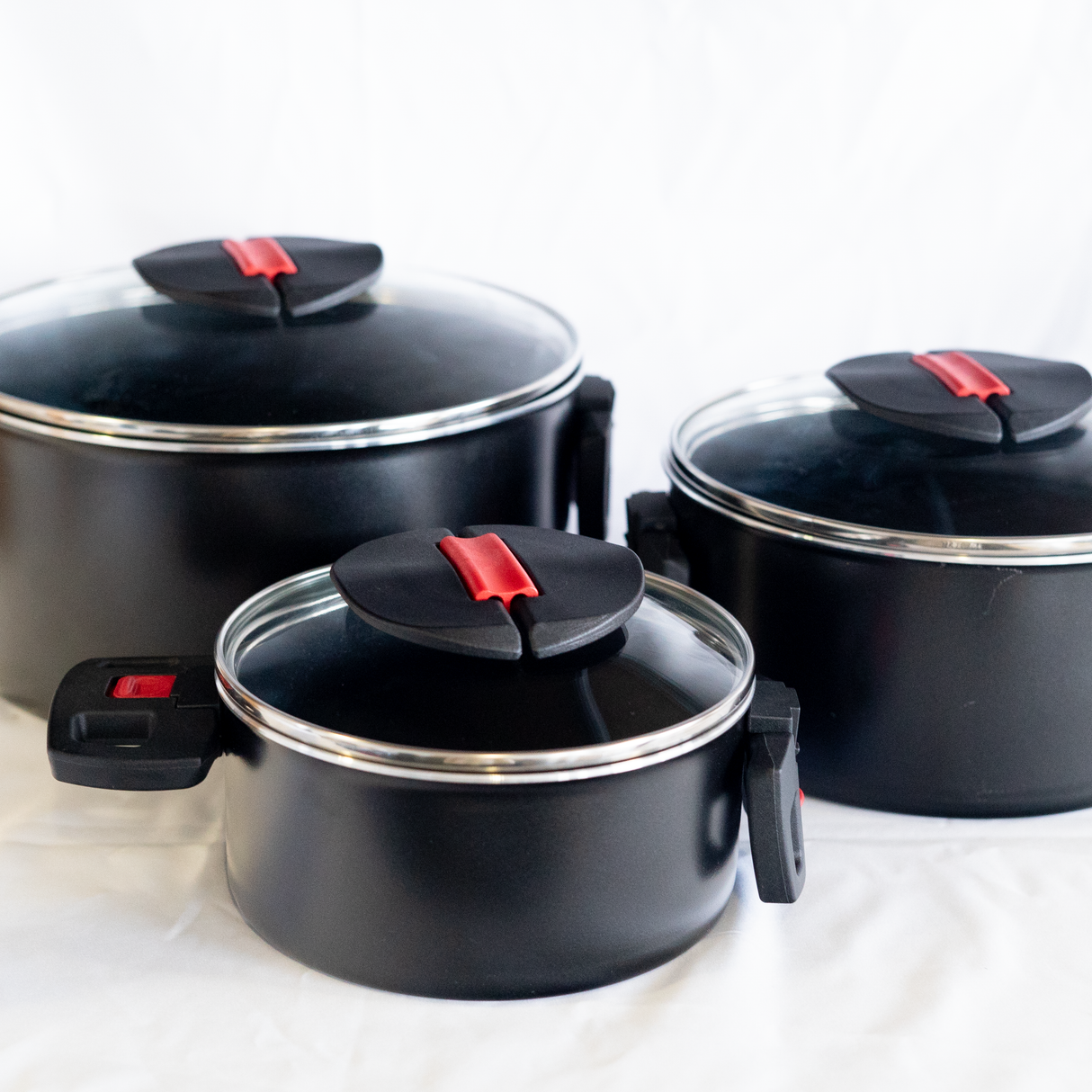 Kochtopfset Click&Cook-System, 6-teilig 3-fach keramische Antihaftversiegelung | 100801003 - better-camper.de | Mense GmbH