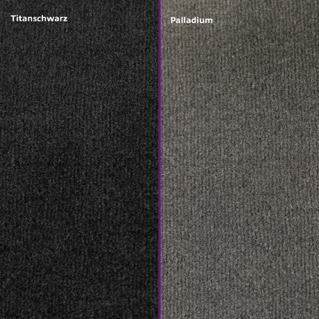 Veloursteppich für Fahrgastraum | VW T6.1 California Ocean / Coast | 3 Bodenschienen | Titanschwarz |100708611 - better-camper.de | Mense GmbH