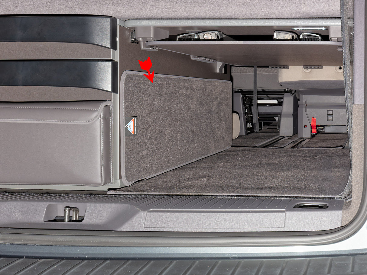 Schutzmatte | Heckküche Heckladeraum | Design "Raven" | VW T7 California Beach Camper / Caddy 5 | 100708657