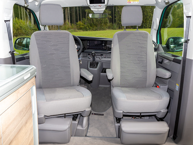 Premium Velour-Fußmatten Für VW T6.1 California Beach (ab 2020) – Schwarz, Made In DE