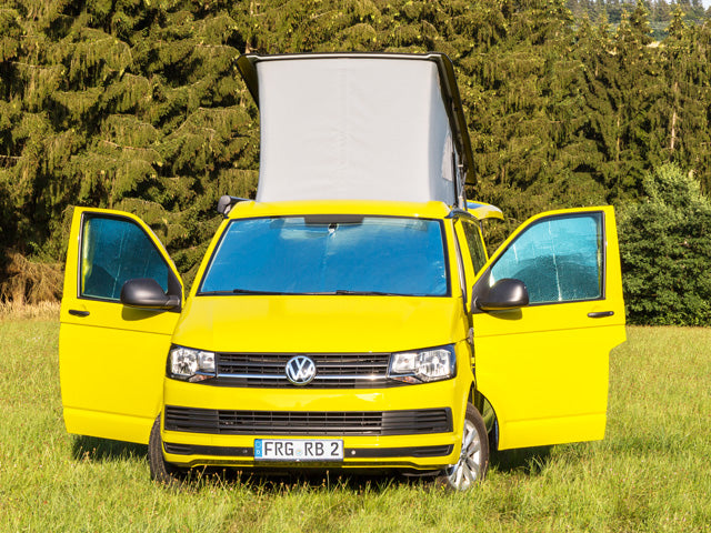 ISOLITE® | Inside Fahrerhausfenster, 3teilig | VW T6.1 runder Spiegelfuß, ohne Sensoren Innen-Rückspiege | 100701583 - better-camper.de | Mense GmbH