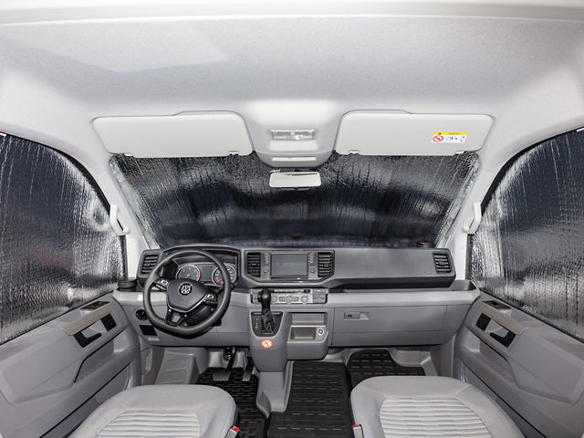 ISOLITE Inside Fahrerhausfenster, 3-teilig, VW Grand California 600 tropfenförmiger Spiegelfuß | 100701672 - better-camper.de | Mense GmbH