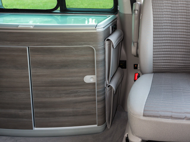 Utility | Spülschrank seitlich, hinter Fahrersitz, VW T6/T5 California | Design "Leder Moonrock" | 100706752